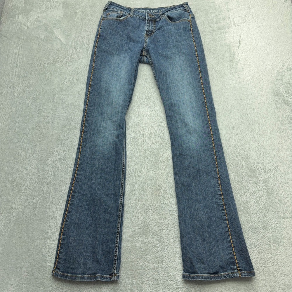 Cowgirl Tuff Co Jeans Womens 28 Blue Western Edge Dark Bootcut Contrast Stitch